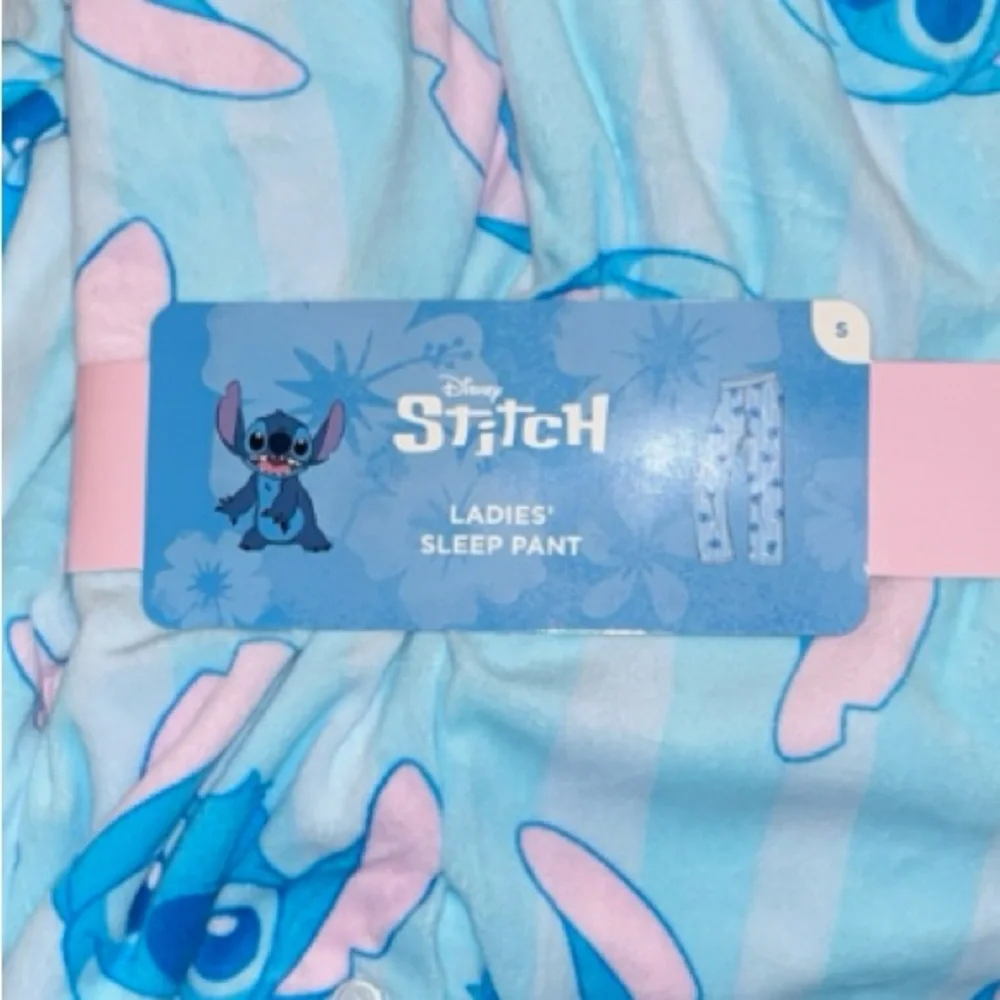 NWT New Women’s Disney Stitch Sleep Pants Soft Shimmer Blue Pink Sz Small - Picture 5 of 5